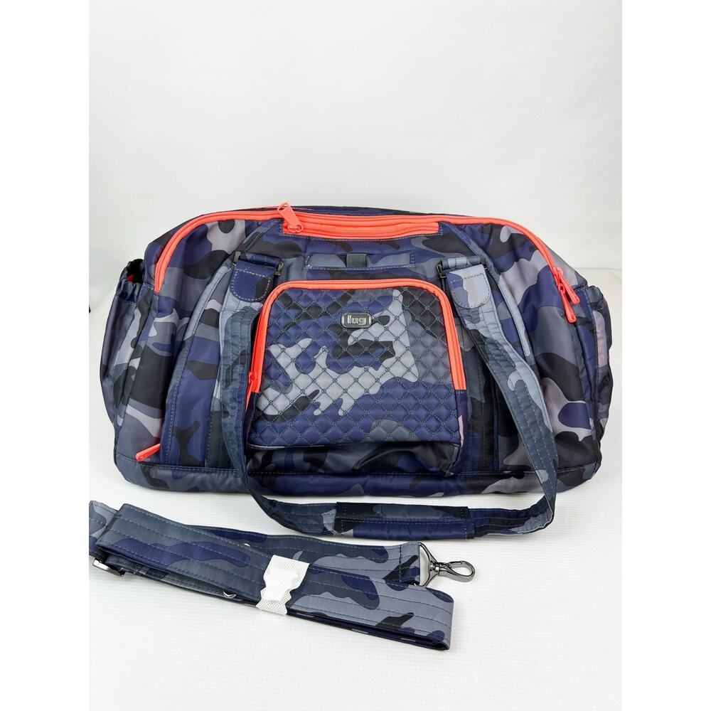 Lug Propeller Bag w/Shoulder Strap Gray Camo w/Neon Coral Trim Gym Travel- Used